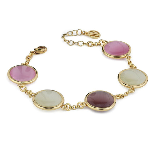 Bracciale Boccadamo Mediterranea Crisette Bronzo Pvd Oro Con Cristalli Cabochon