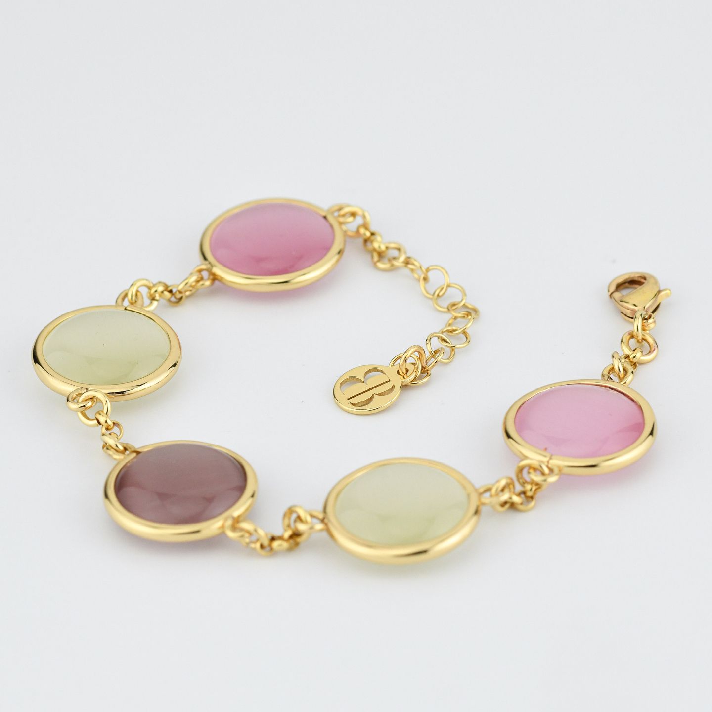 Bracciale Boccadamo Mediterranea Crisette Bronzo Pvd Oro Con Cristalli Cabochon