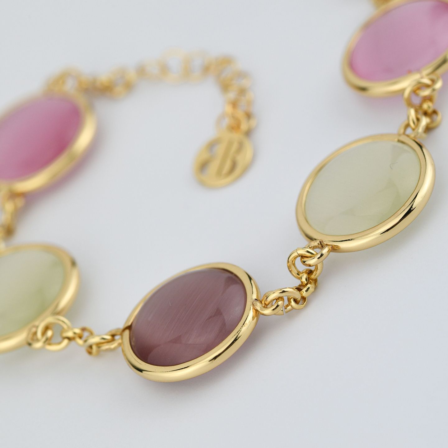 Bracciale Boccadamo Mediterranea Crisette Bronzo Pvd Oro Con Cristalli Cabochon