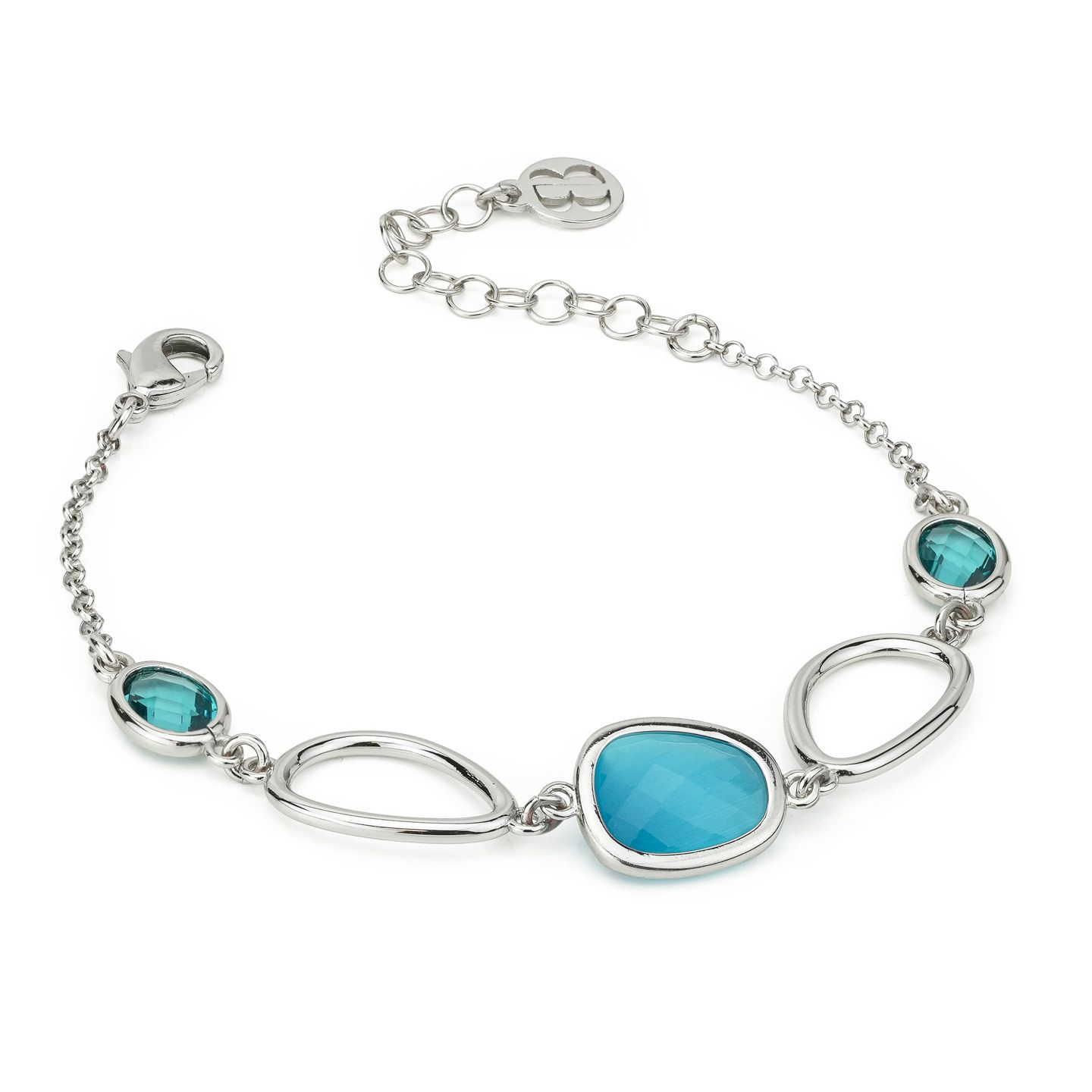 Bracciale Boccadamo Mediterranea Crisette Bronzo Rodiato e Cristalli Azzurri