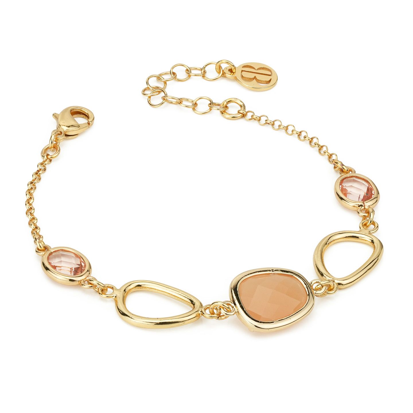 Bracciale Boccadamo Mediterranea Crisette Bronzo Pvd Oro con Cristalli