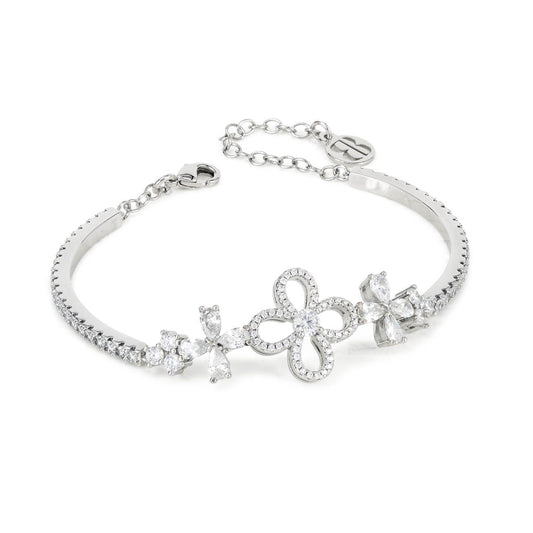 Bracciale Semirigido Boccadamo Mediterranea Nexma Bronzo Rodiato e Cristalli