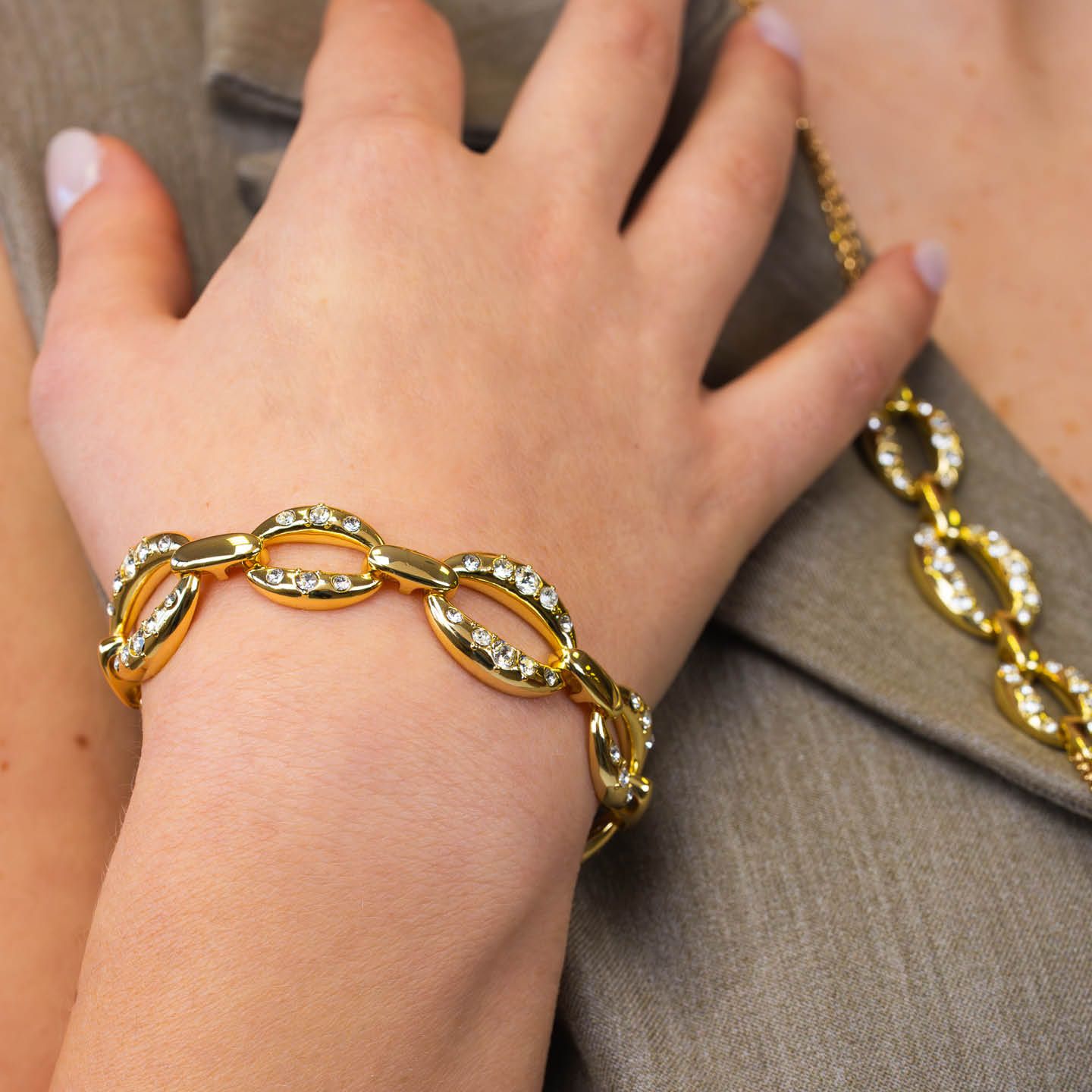 Bracciale Boccadamo Mediterranea Harem Bronzo Pvd Oro e Cristalli