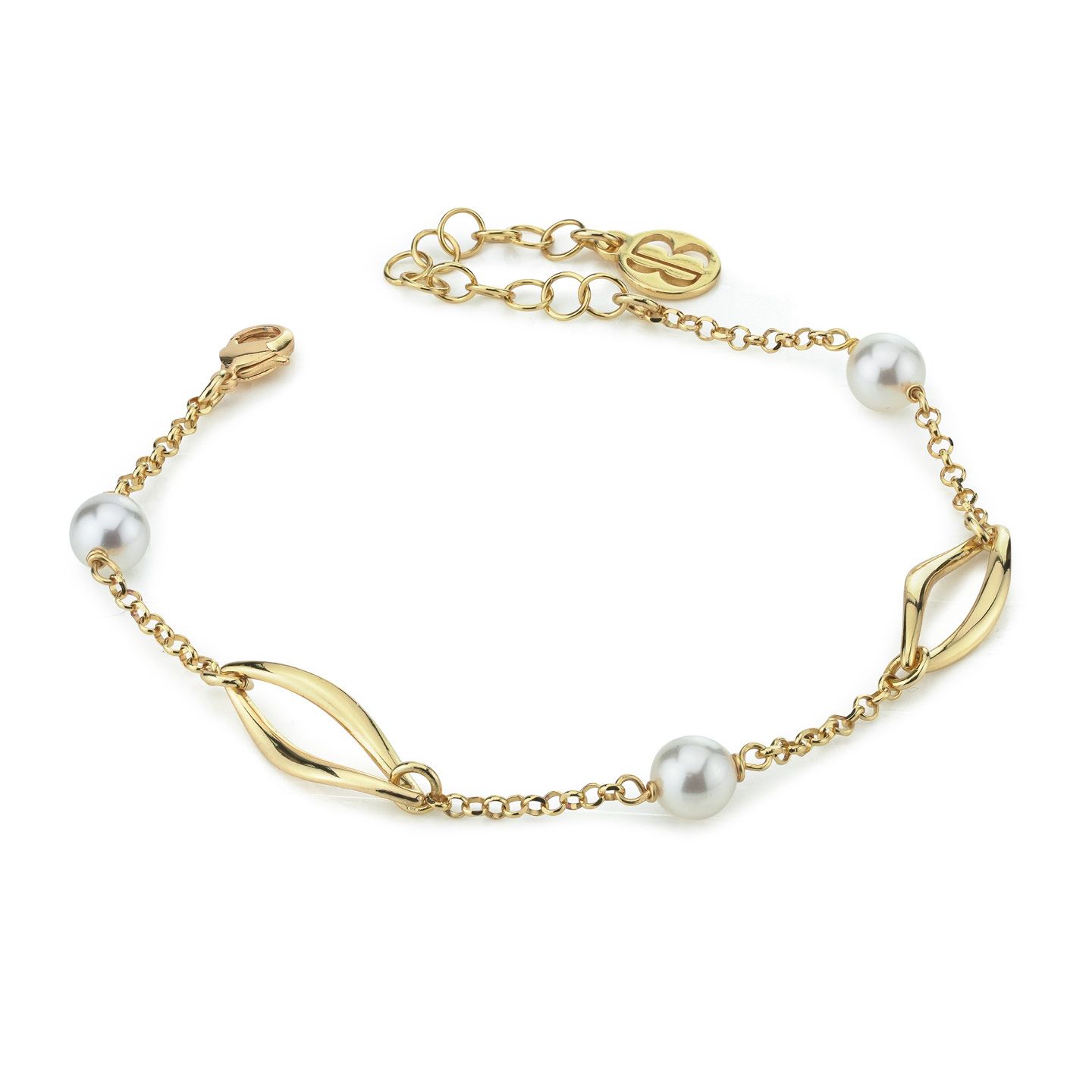 Bracciale Boccadamo Mediterranea Crisette Bronzo Pvd Oro e Perle