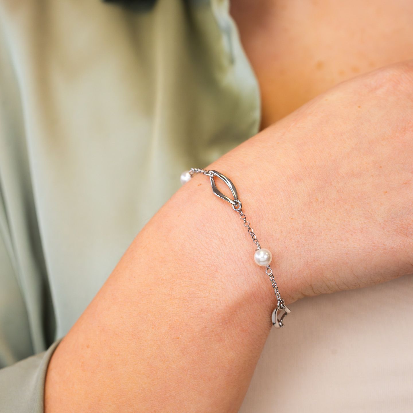 Bracciale Boccadamo Mediterranea Crisette Bronzo Rodiato e Perle