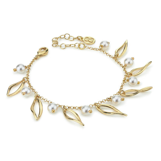 Bracciale Boccadamo Mediterranea Crisette Bronzo Pvd Oro con Charms e Perle
