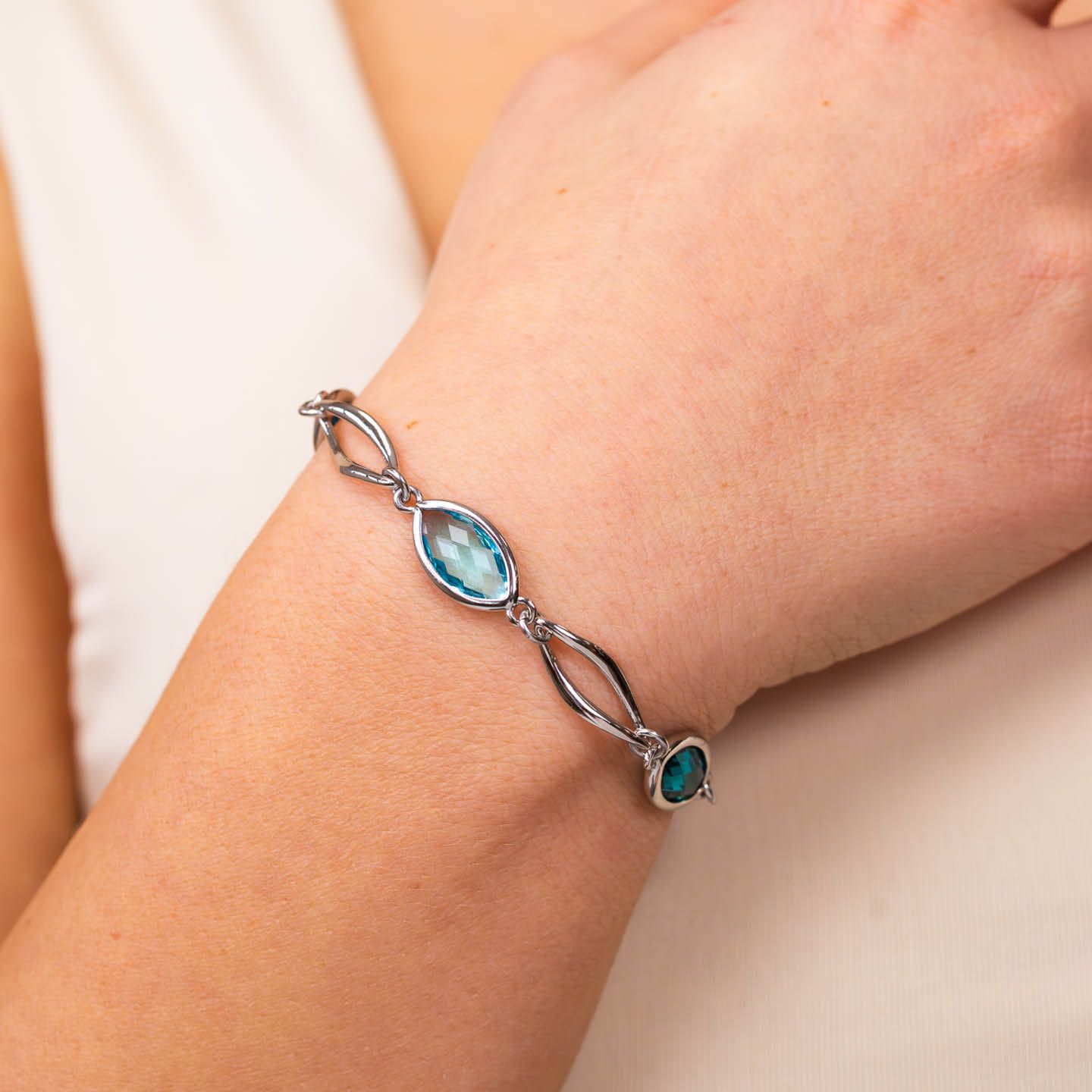 Bracciale Boccadamo Mediterranea Crisette Bronzo Rodiato e Cristalli Sfaccettati