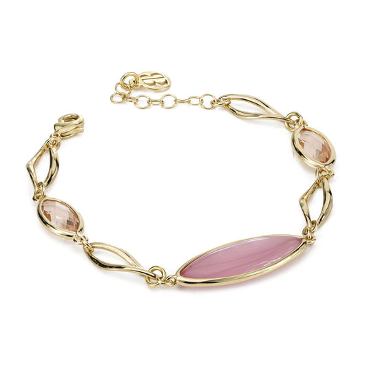 Bracciale Boccadamo Mediterranea Crisette Bronzo Pvd Oro Cristalli Sfaccettati