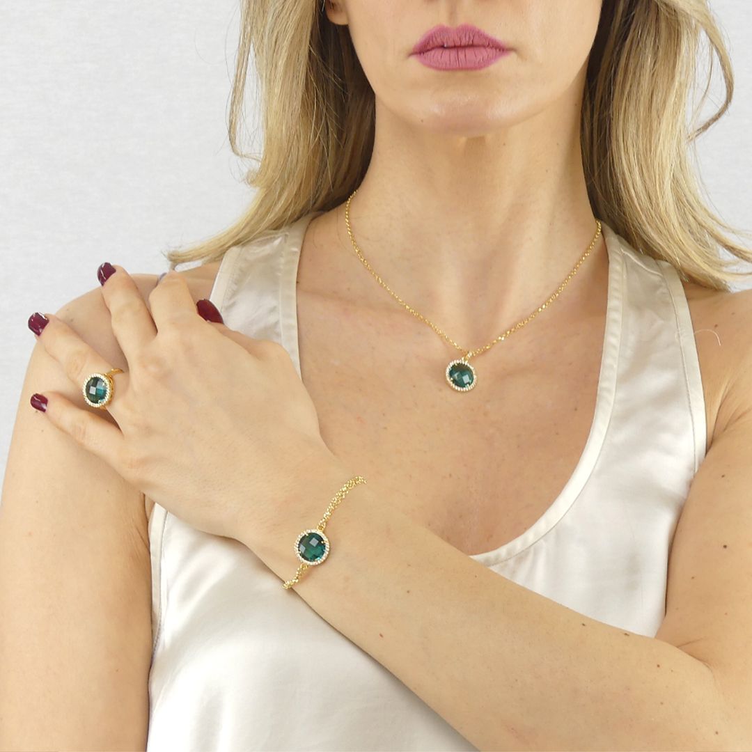 Bracciale Boccadamo Mediterranea Sharada Bronzo Pvd Oro e Cristallo Contornato