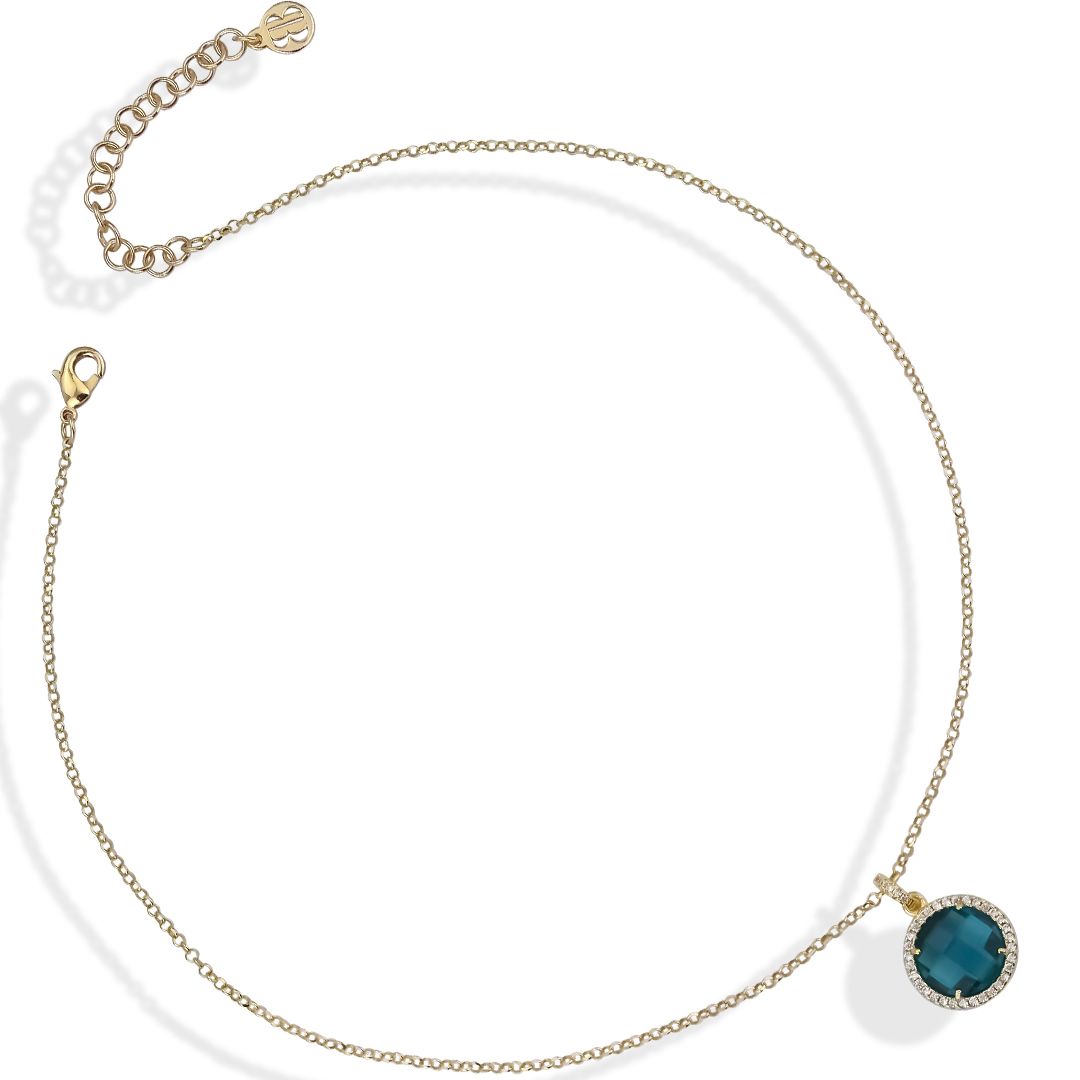 Collana Boccadamo Mediterranea Sharada Bronzo Pvd Oro Pendente Cristallo Contornato