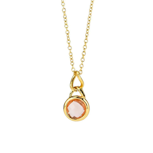 Collana Boccadamo Mediterranea My Chain Bronzo Pvd Oro Pendente Cristallo Cipria
