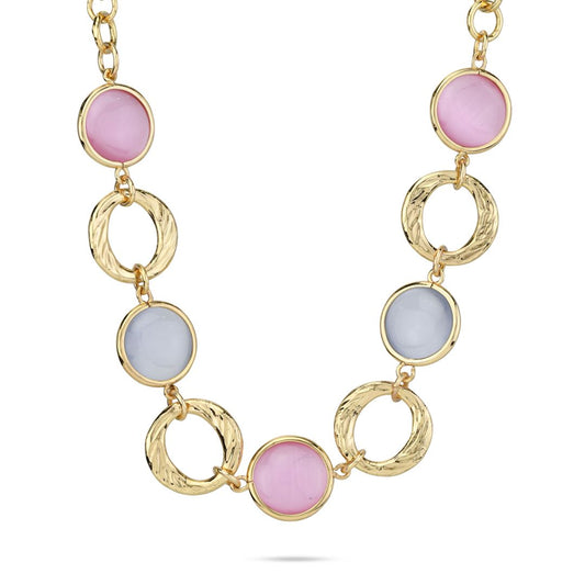 Collana Boccadamo Mediterranea Crisette Bronzo Pvd Oro Con Cristalli Cabochon