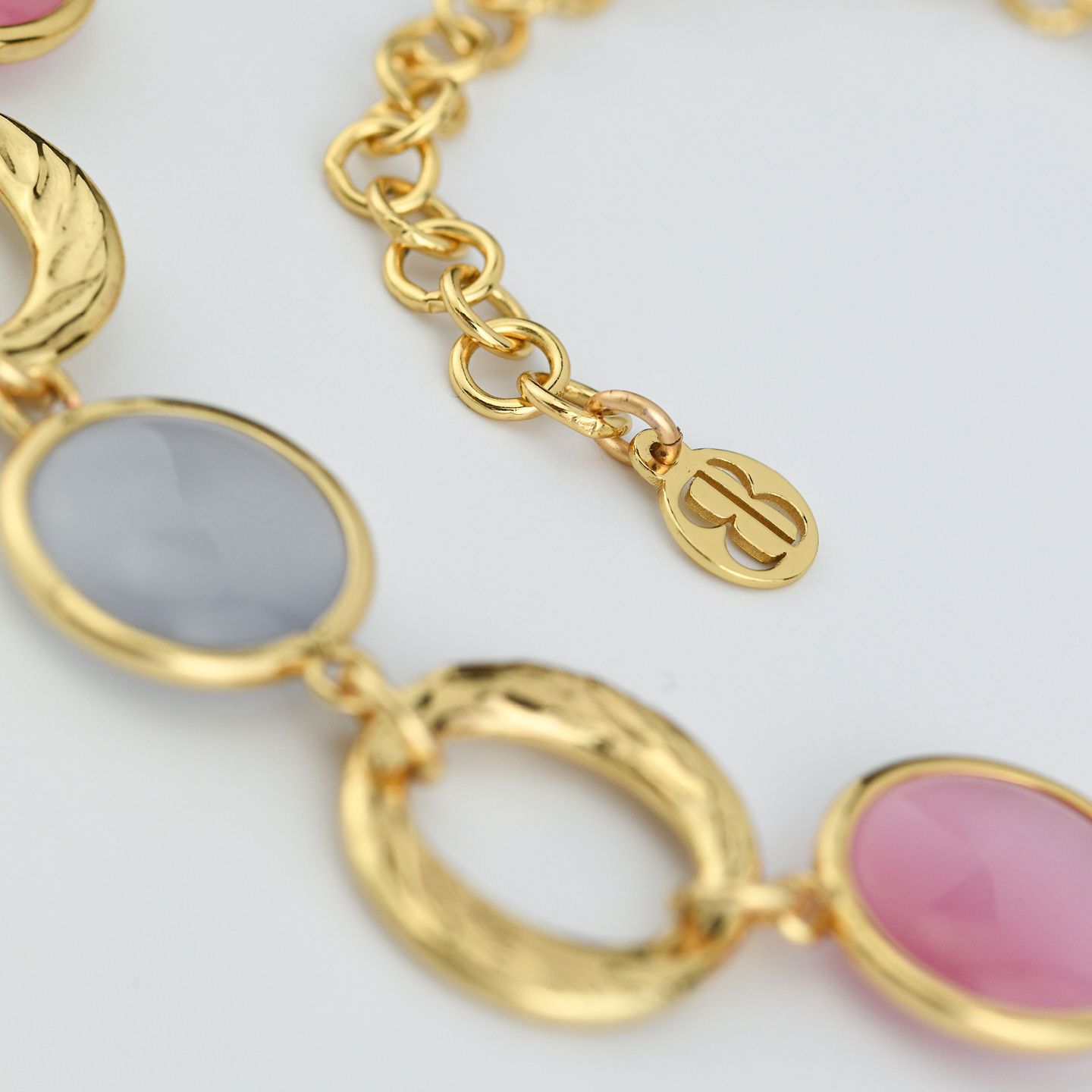 Collana Boccadamo Mediterranea Crisette Bronzo Pvd Oro Con Cristalli Cabochon