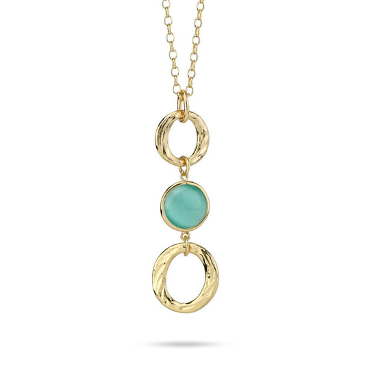 Collana Boccadamo Mediterranea Crisette Bronzo Pvd Oro Pendente con Cristallo