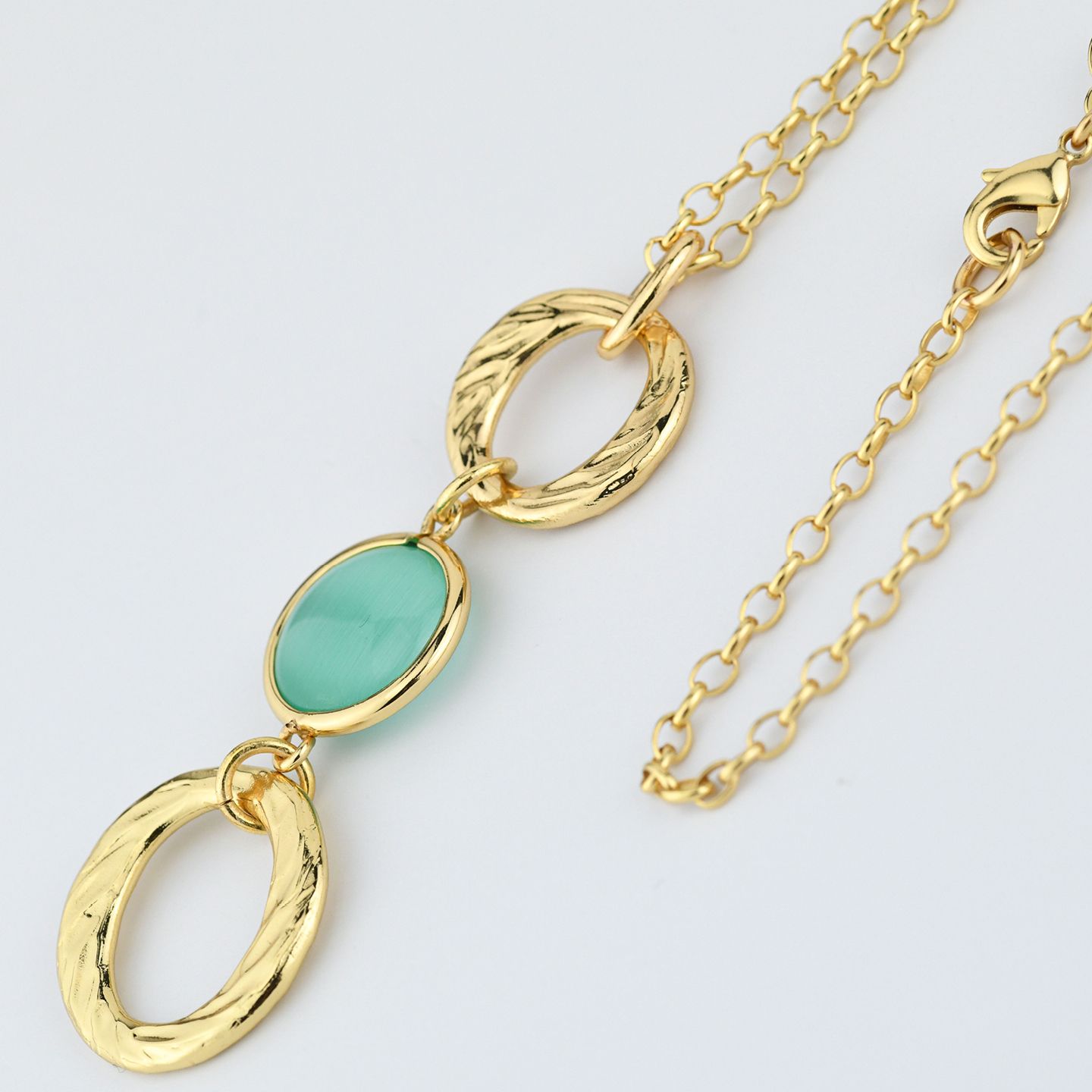 Collana Boccadamo Mediterranea Crisette Bronzo Pvd Oro Pendente con Cristallo