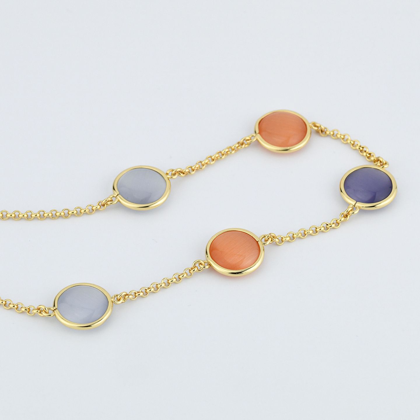 Collana Boccadamo Mediterranea Crisette Bronzo Pvd Oro e Cristalli Cabochon