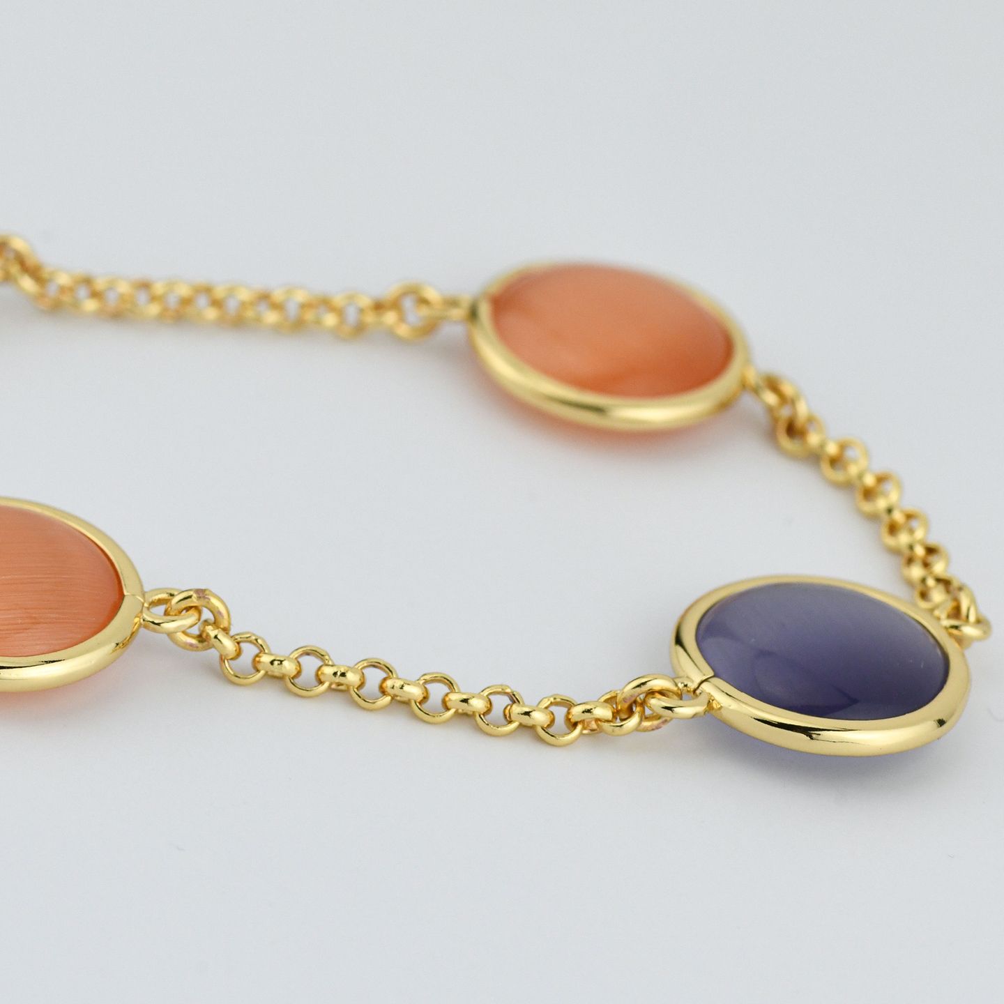 Collana Boccadamo Mediterranea Crisette Bronzo Pvd Oro e Cristalli Cabochon