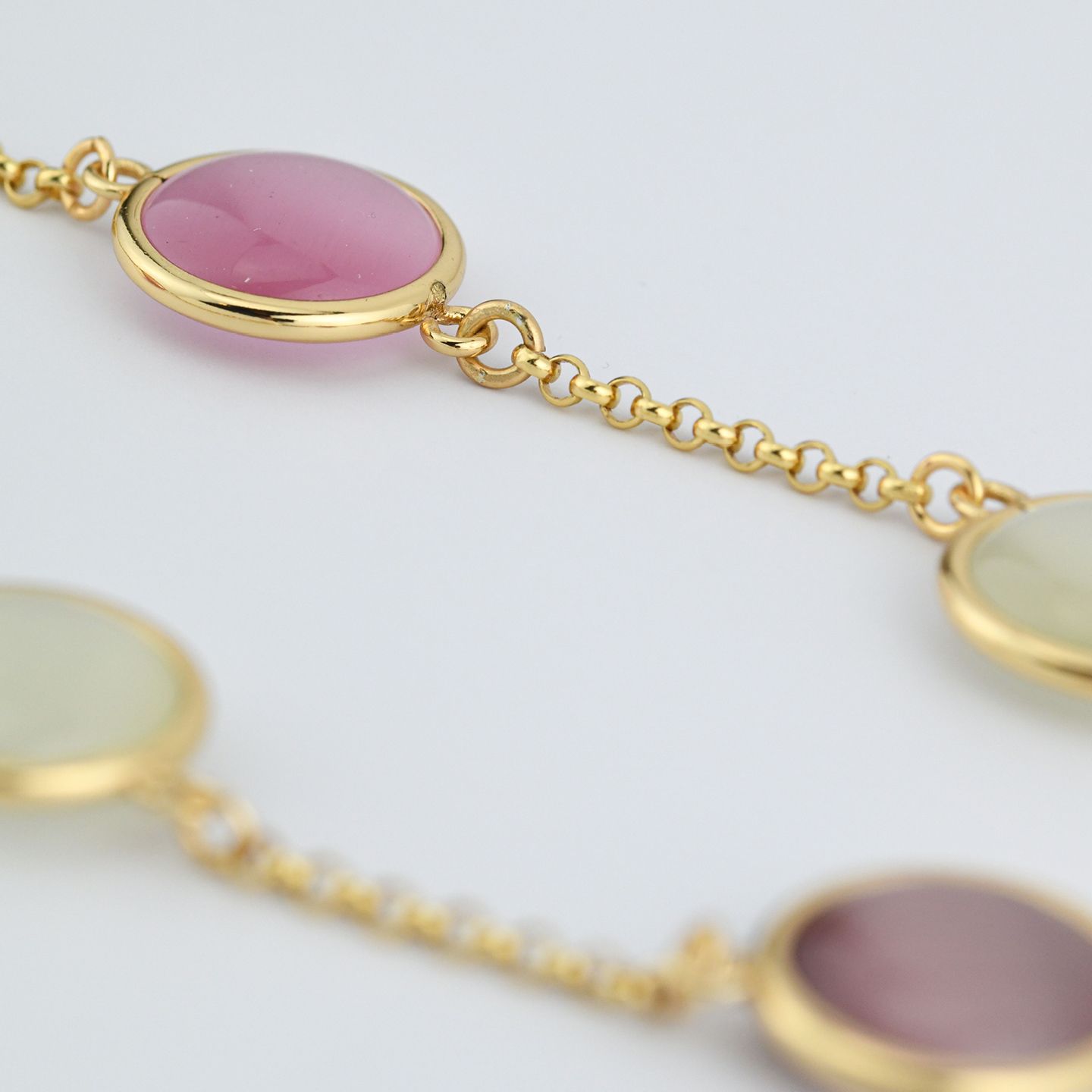 Collana Boccadamo Mediterranea Crisette Bronzo Pvd Oro Cristalli Cabochon