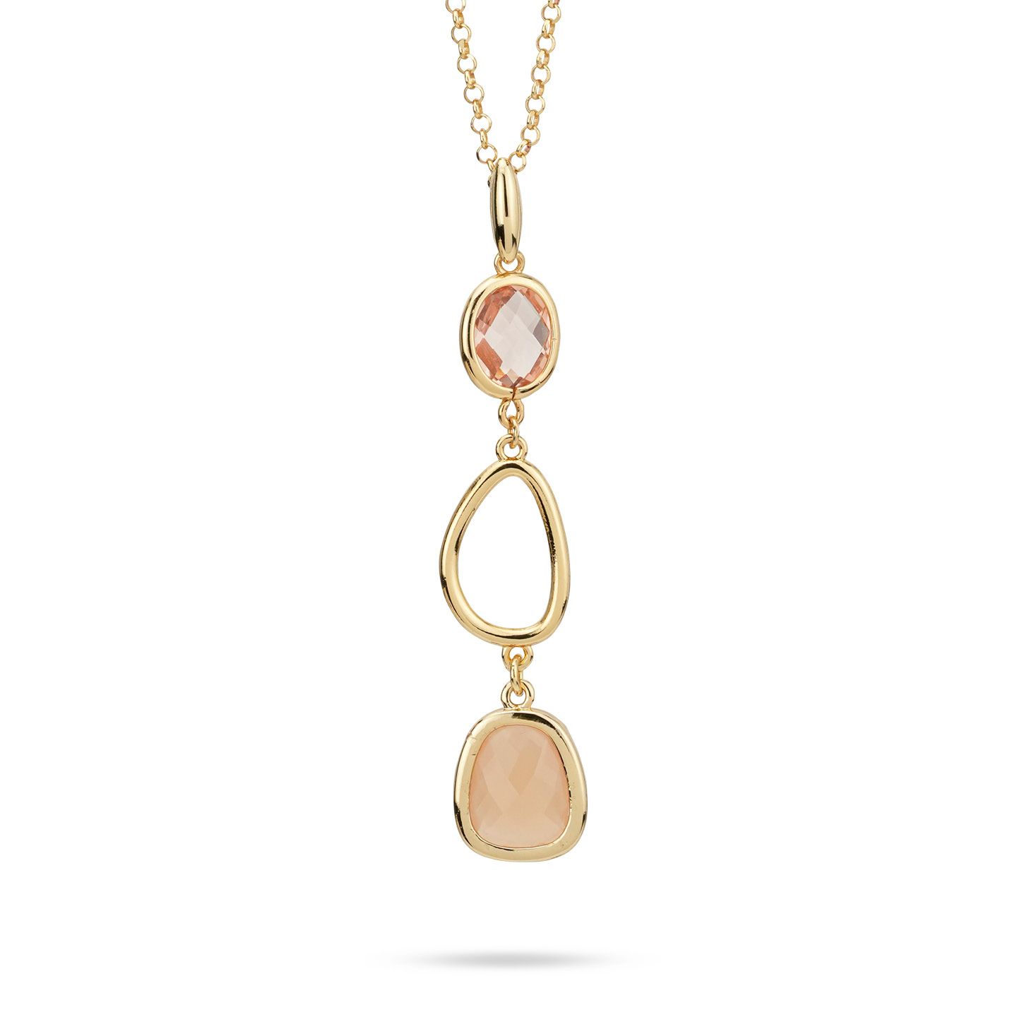 Collana Boccadamo Mediterranea Crisette Bronzo Pvd Oro Pendente Cristalli