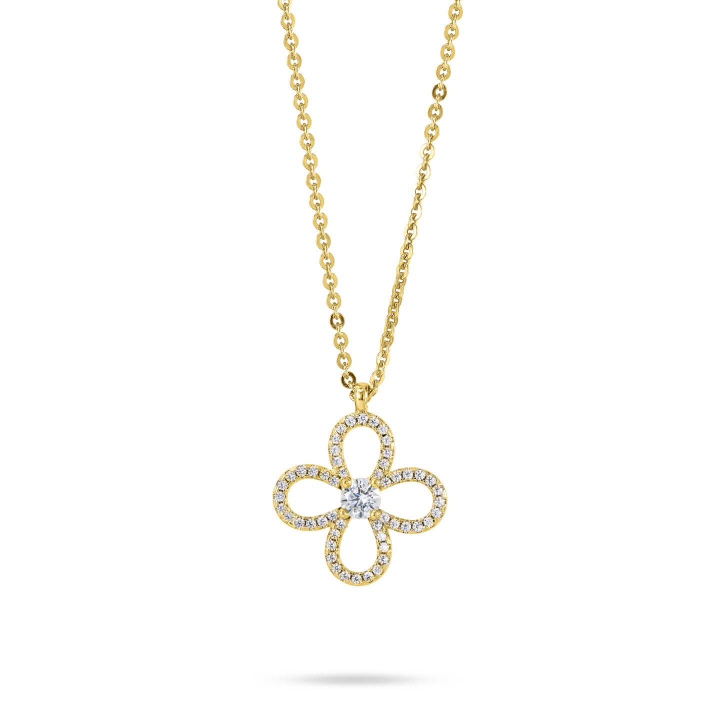 Collana Boccadamo Mediterranea Nexma Bronzo Pvd Oro Pendente Fiore