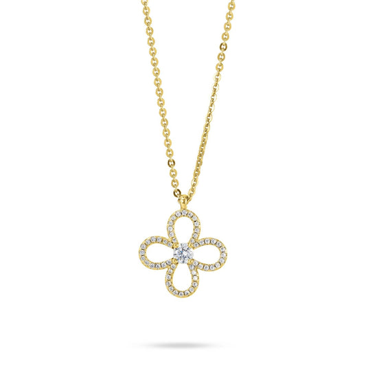 Collana Boccadamo Mediterranea Nexma Bronzo Pvd Oro Pendente Fiore