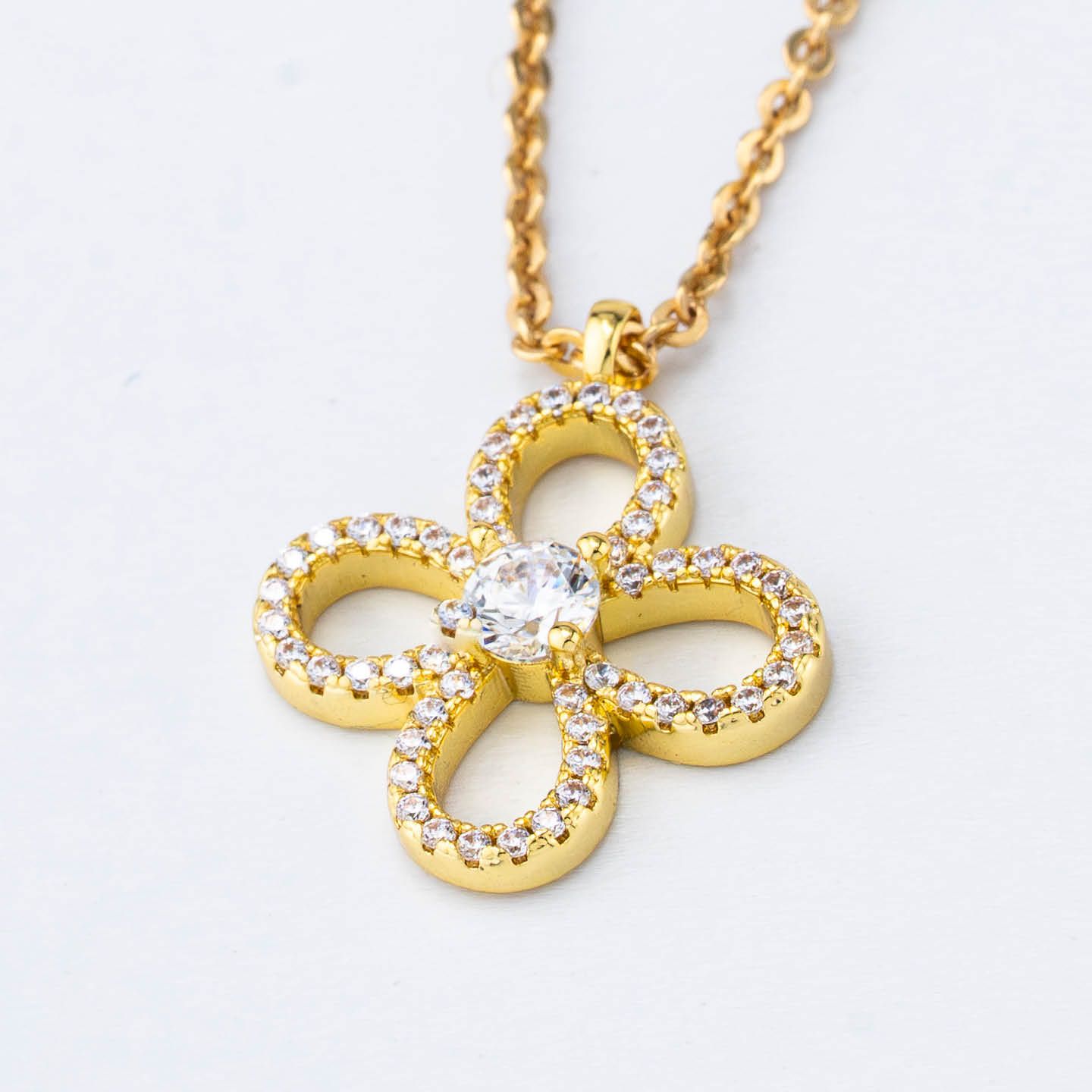 Collana Boccadamo Mediterranea Nexma Bronzo Pvd Oro Pendente Fiore