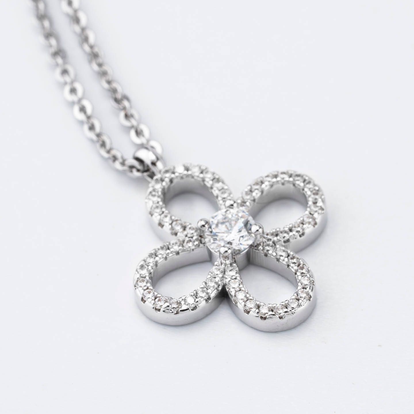 Collana Boccadamo Mediterranea Nexma Bronzo Rodiato Pendente Fiore con Cristalli