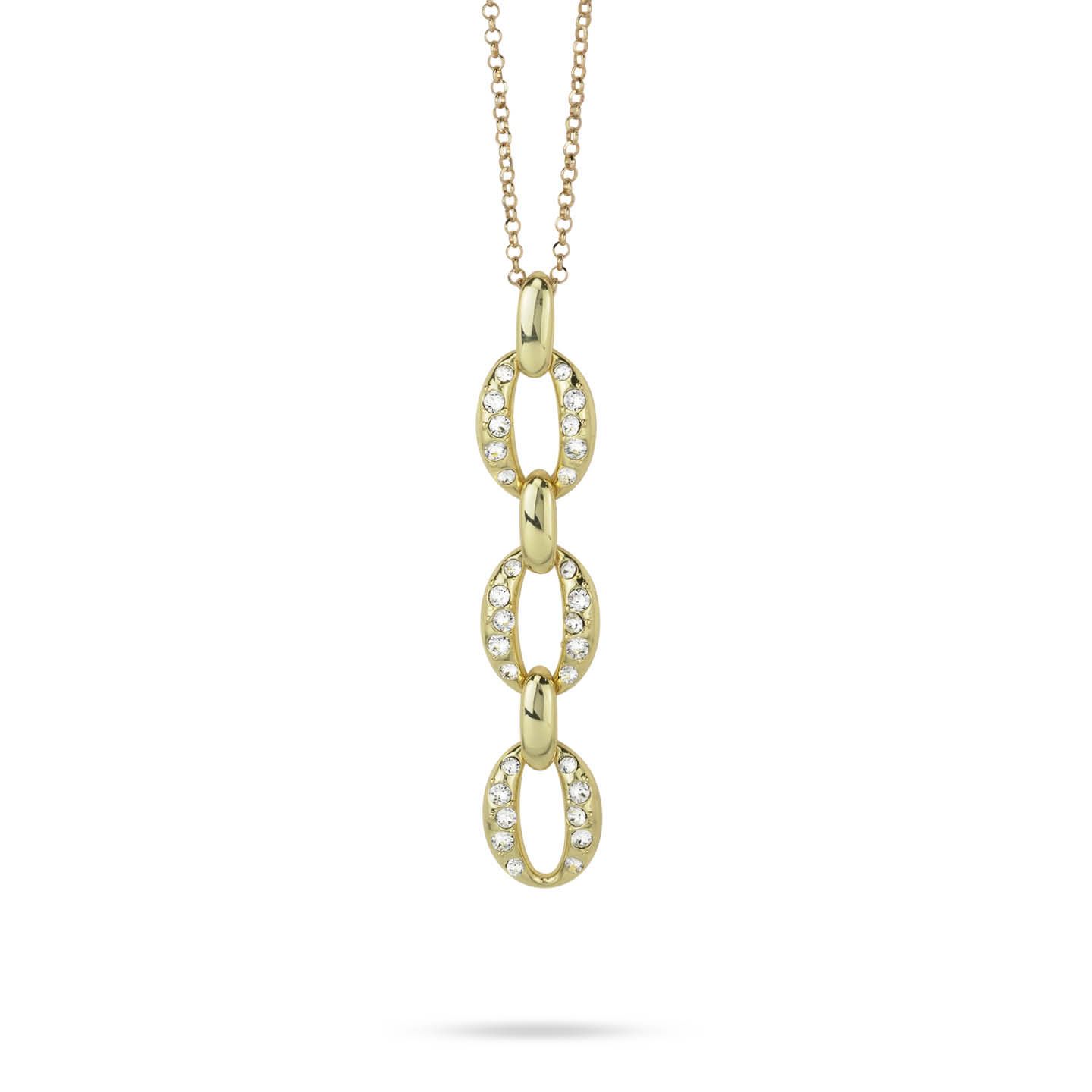 Collana Boccadamo Mediterranea Harem Bronzo Pvd Oro Pendente con Cristalli