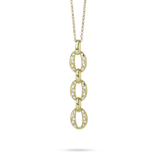 Collana Boccadamo Mediterranea Harem Bronzo Pvd Oro Pendente con Cristalli