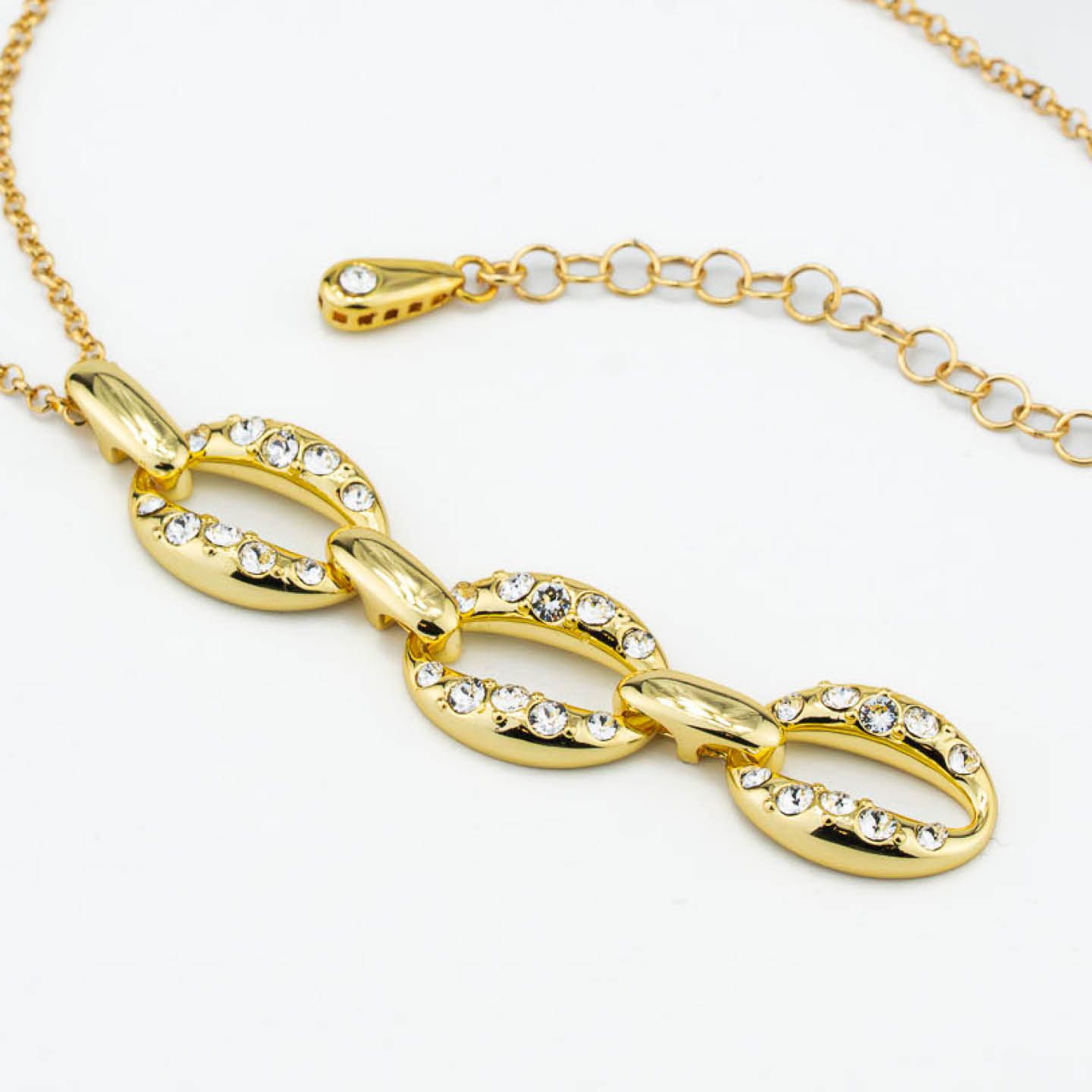 Collana Boccadamo Mediterranea Harem Bronzo Pvd Oro Pendente con Cristalli