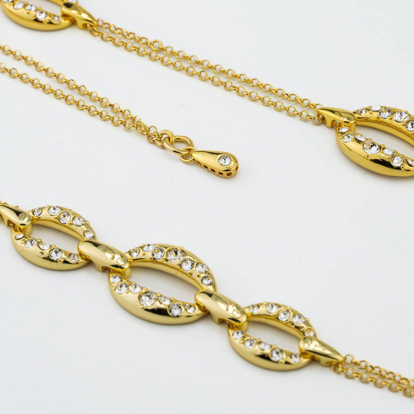 Collana Lunga 2 Fili Boccadamo Mediterranea Harem Bronzo Pvd Oro con Cristalli