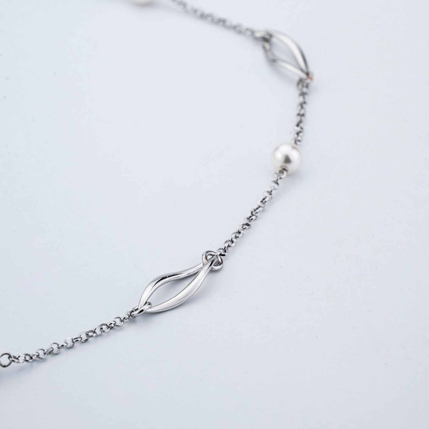 Collana Girocollo Boccadamo Mediterranea Crisette Bronzo Rodiato Maglia Rolò con Perle