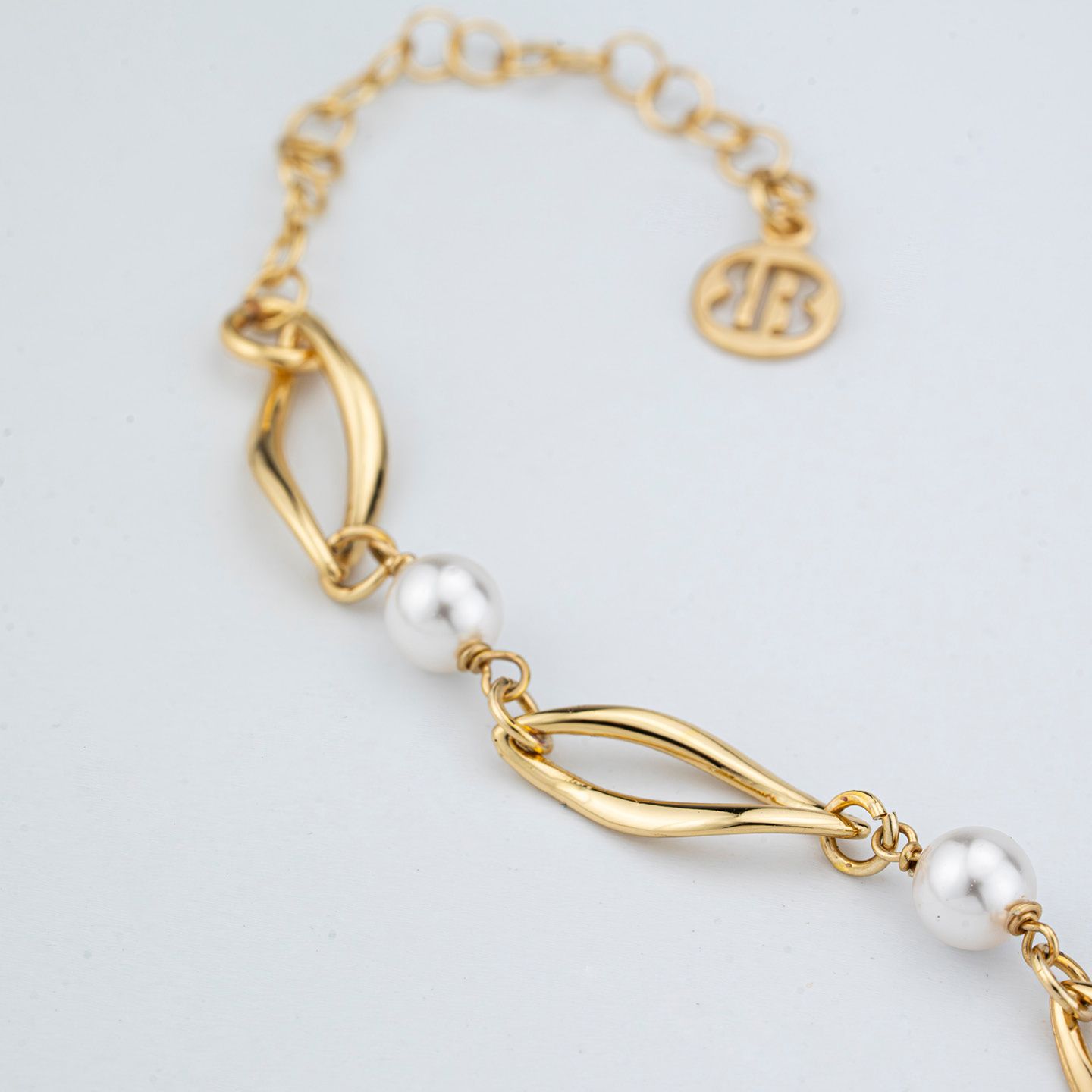 Collana Girocollo Boccadamo Mediterranea Crisette Bronzo Pvd Oro con Perle