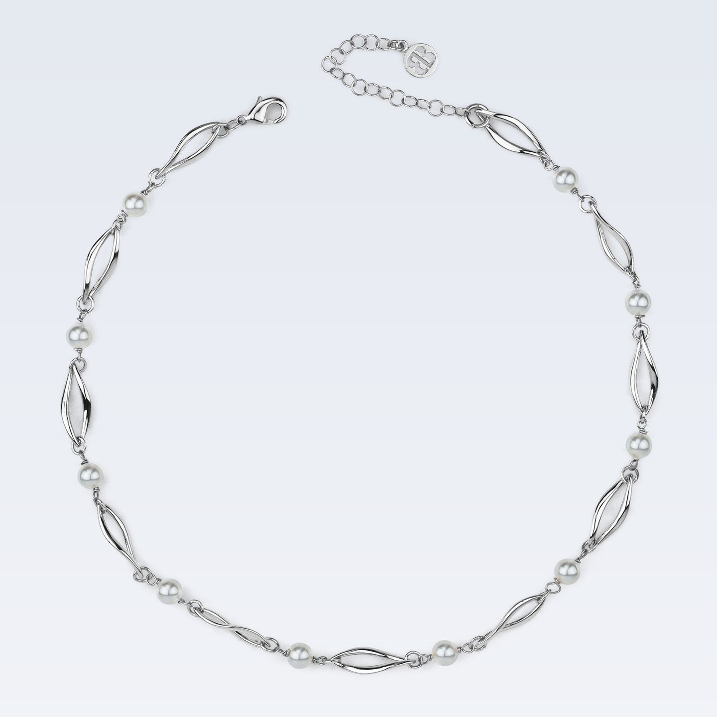 Collana Girocollo Boccadamo Mediterranea Crisette Bronzo Rodiato e Perle