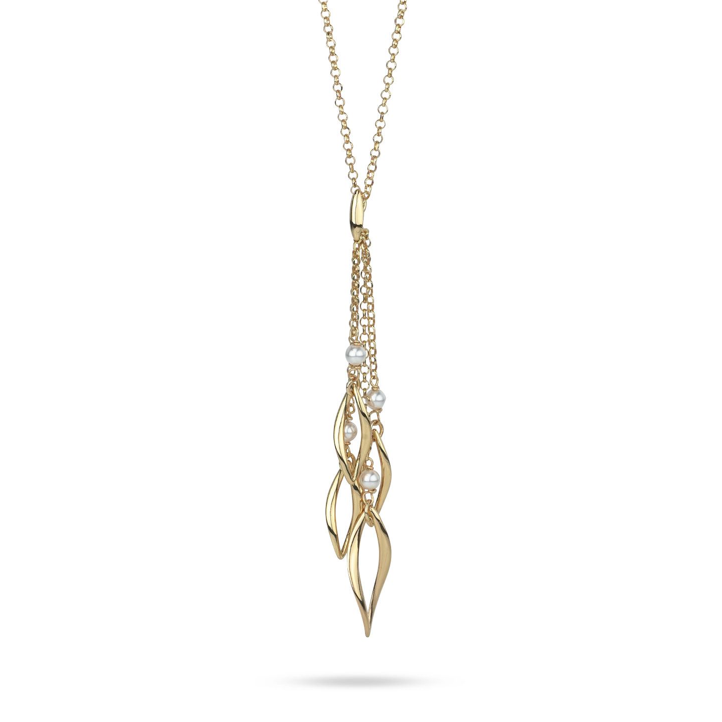 Collana Boccadamo Mediterranea Crisette Bronzo Pvd Oro Maglia Rolò Pendente a Grappolo