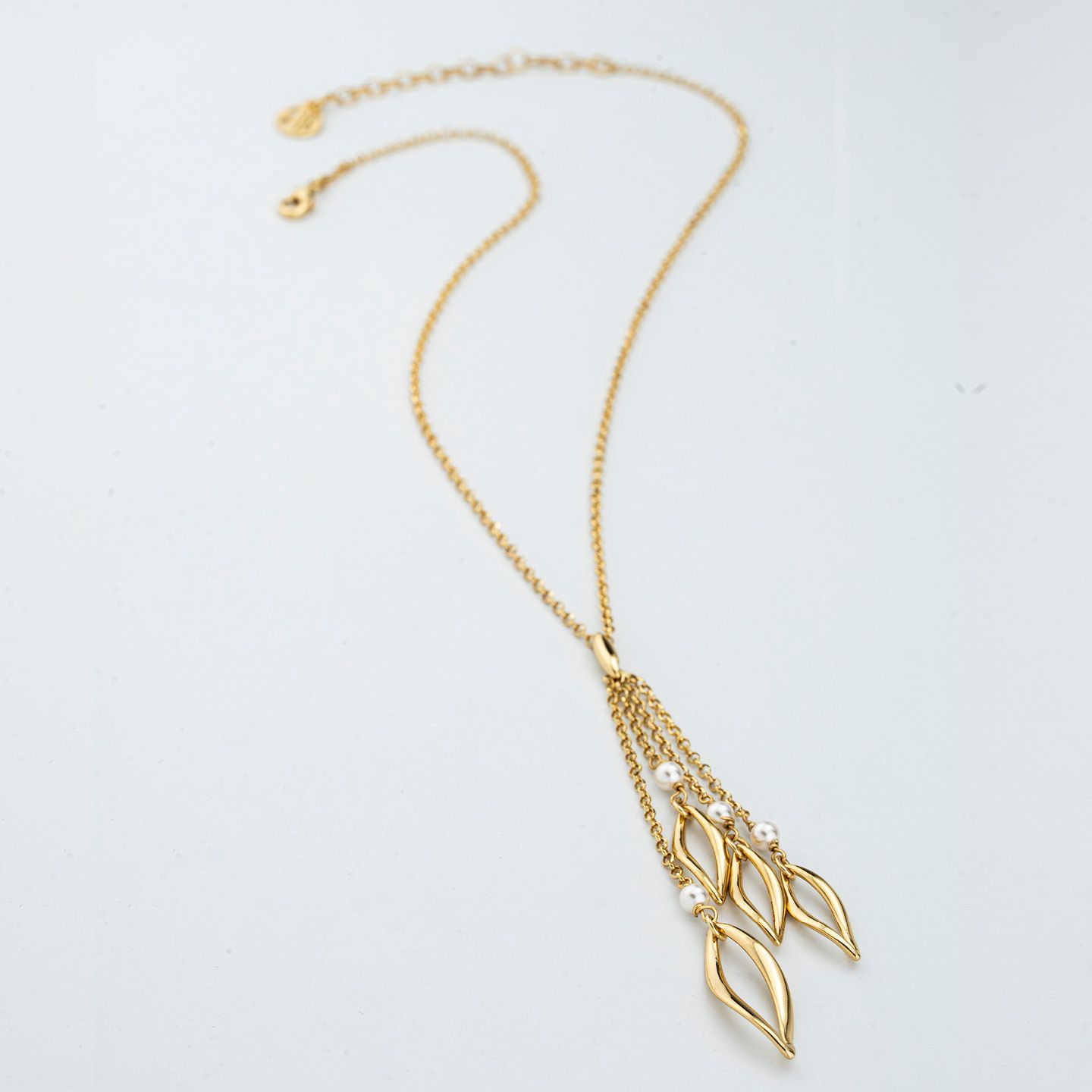 Collana Boccadamo Mediterranea Crisette Bronzo Pvd Oro Maglia Rolò Pendente a Grappolo