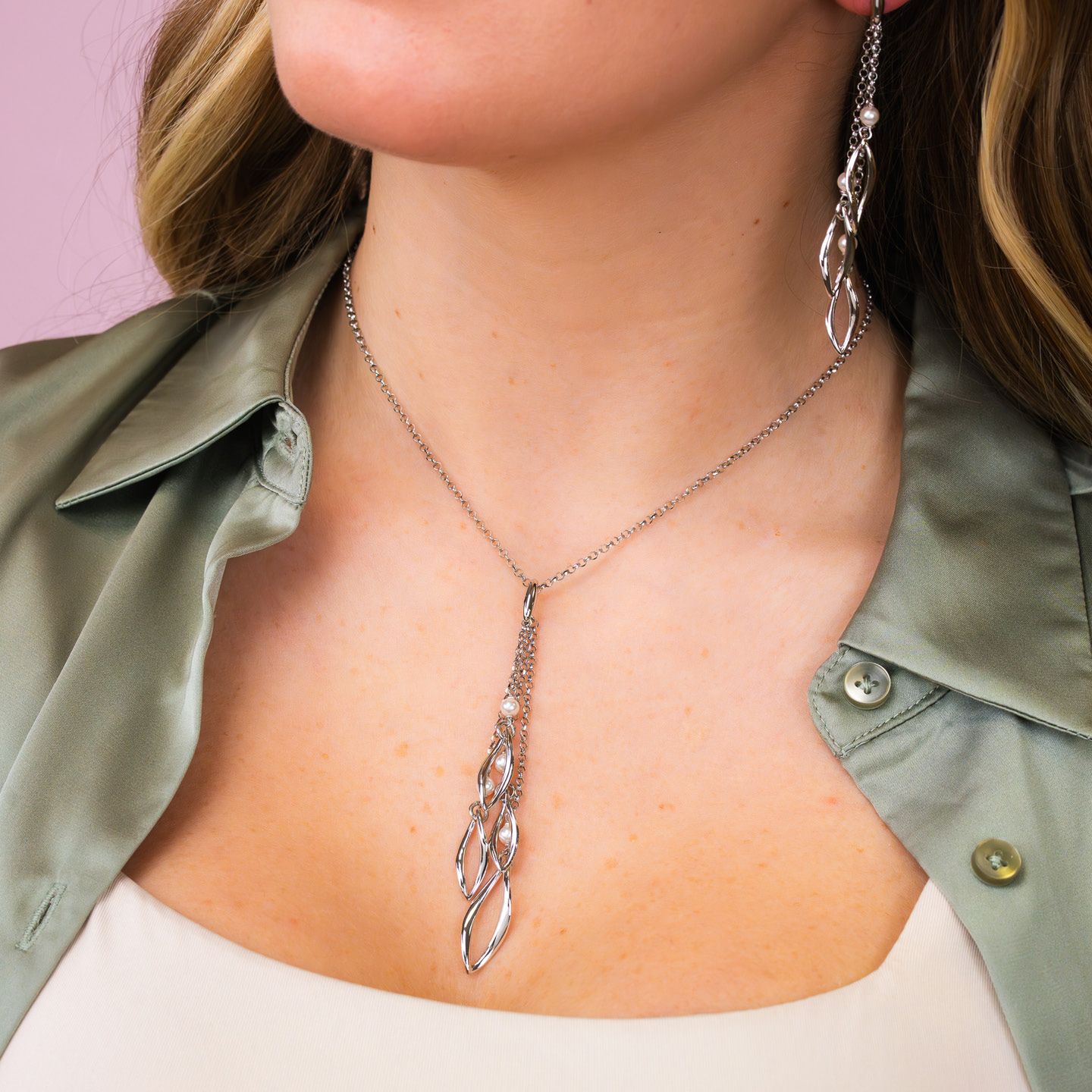 Collana Girocollo Boccadamo Mediterranea Crisette Bronzo Rodiato Maglia Rolò con Pendente