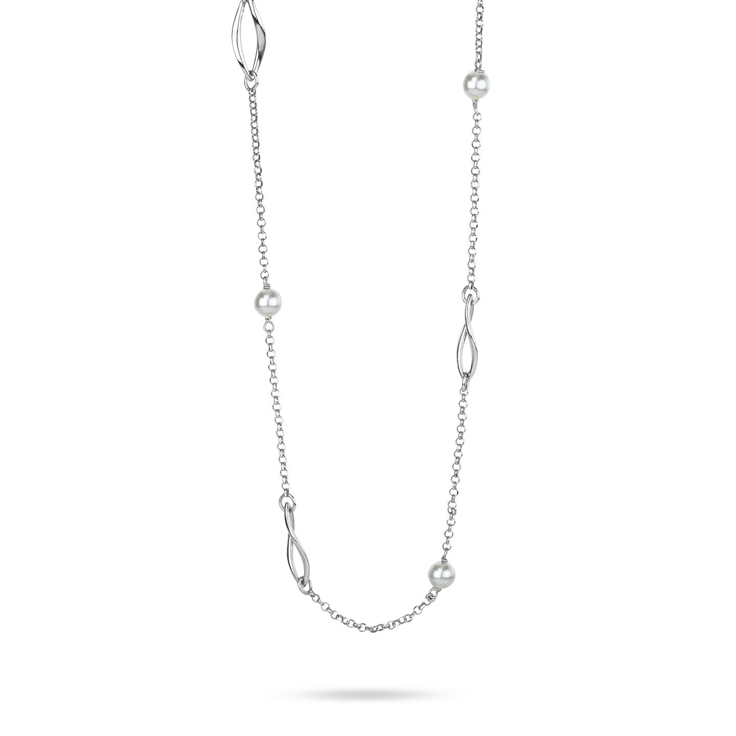 Collana Lunga Boccadamo Mediterranea Crisette Bronzo Rodiato e Perle