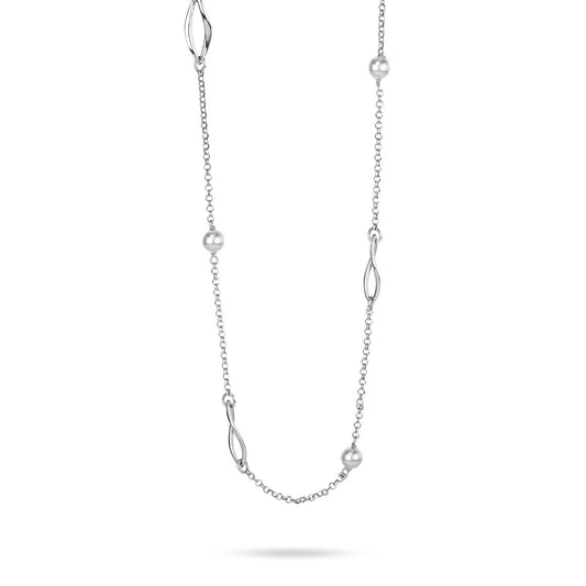 Collana Lunga Boccadamo Mediterranea Crisette Bronzo Rodiato e Perle