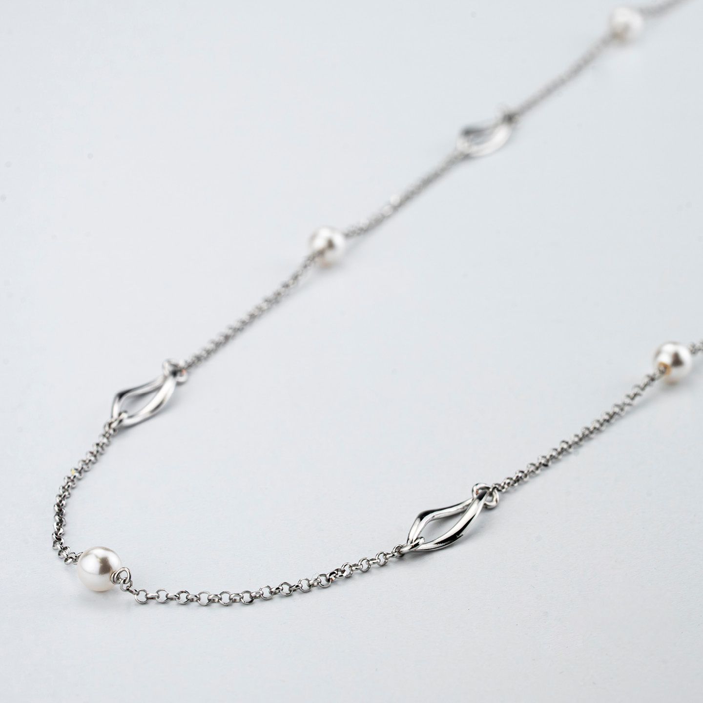 Collana Lunga Boccadamo Mediterranea Crisette Bronzo Rodiato e Perle