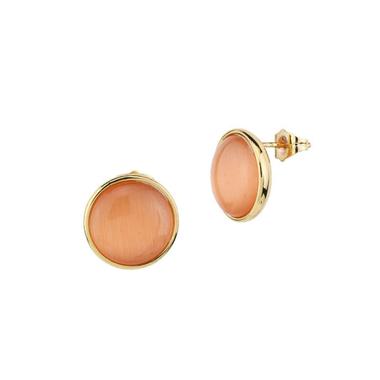 Orecchini Lobo Boccadamo Mediterranea Crisette Bronzo Pvd Oro Cristallo Tondo Arancione