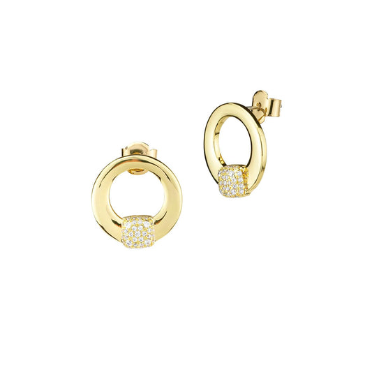 Orecchini Lobo Boccadamo Mediterranea Starry Bronzo Pvd Oro Con Pavè