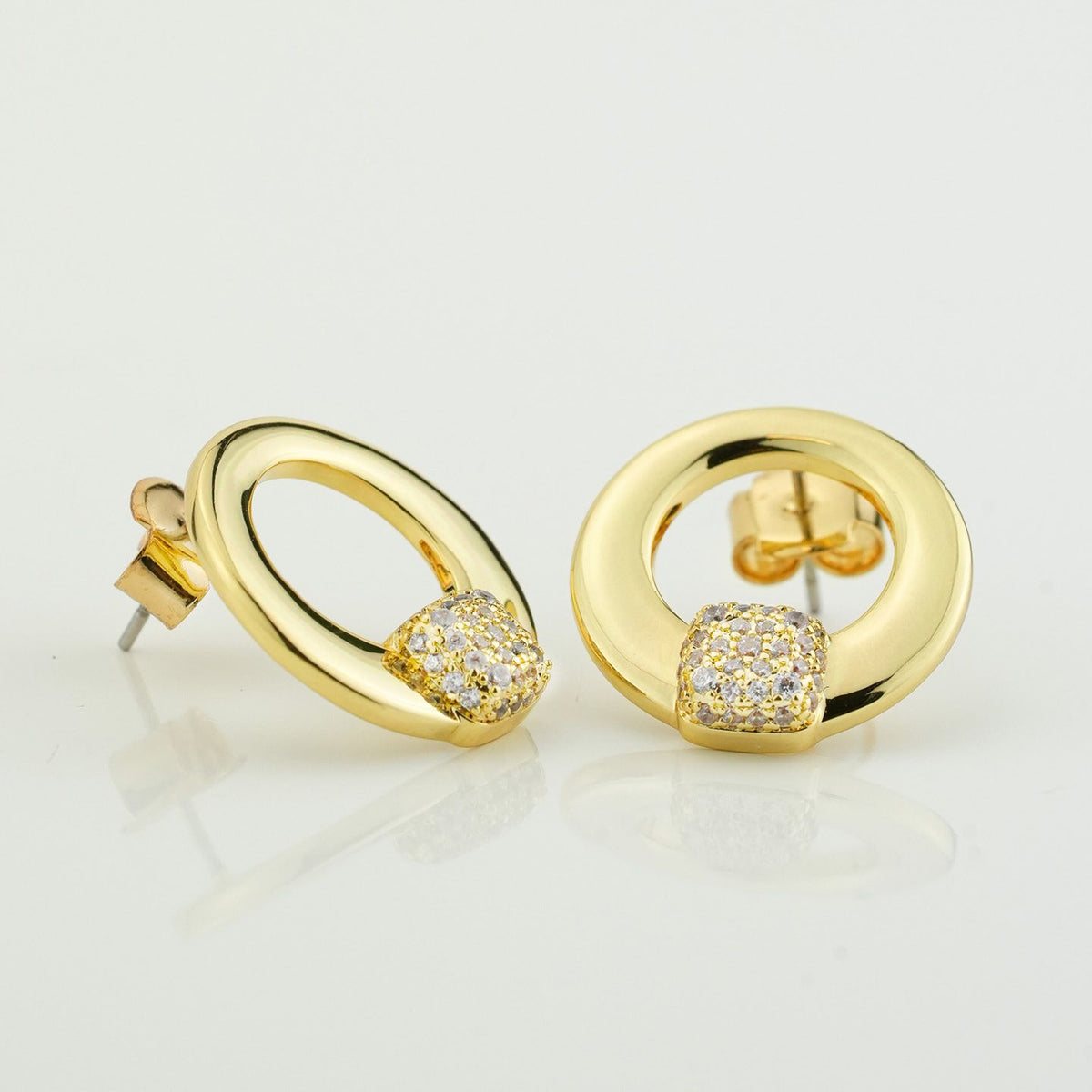 Orecchini Lobo Boccadamo Mediterranea Starry Bronzo Pvd Oro Con Pavè