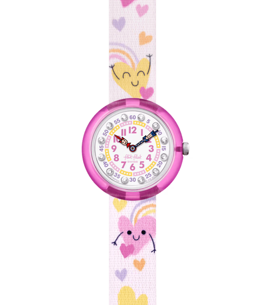 Orologio Flik Flak Bambino Organized Chaos Bouncing Hearts 31 mm Rosa