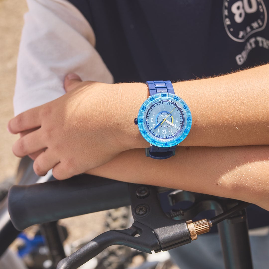 Orologio Flik Flak Bluebrick