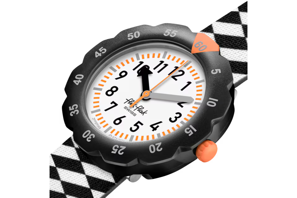 Orologio Flik Flak Organized Chaos Bambino Race Flag 34 mm