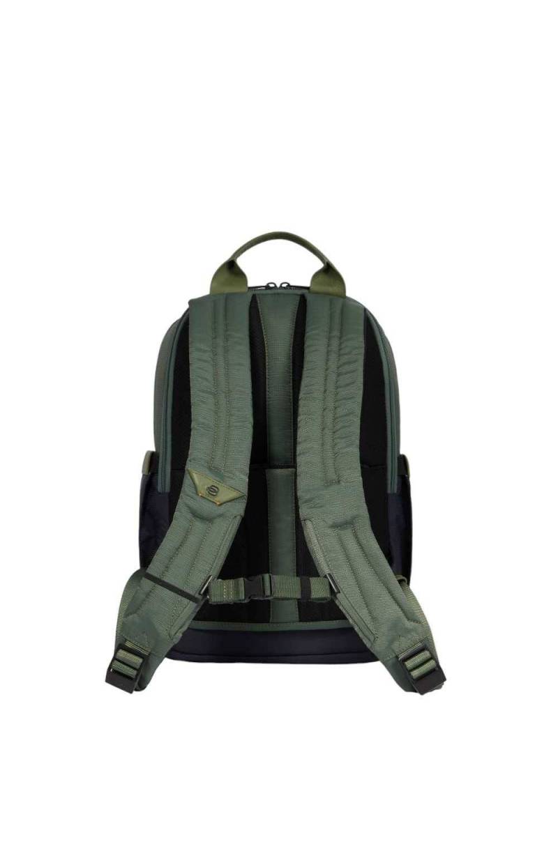 Zaini Piquadro Zaino Porta Pc Ipad In Tessuto Verde Inserti Pelle