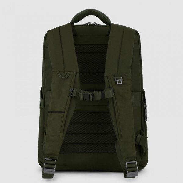 Zaini Piquadro Zaino Porta Pc Ipad In Tessuto Ed Inserti Pelle Verde