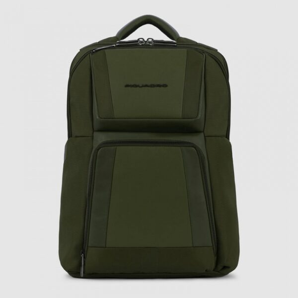 Zaini Piquadro Zaino Porta Pc Ipad In Tessuto Ed Inserti Pelle Verde