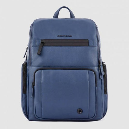 Zaini Piquadro Zaino Porta Pc Ipad In Pelle Blu